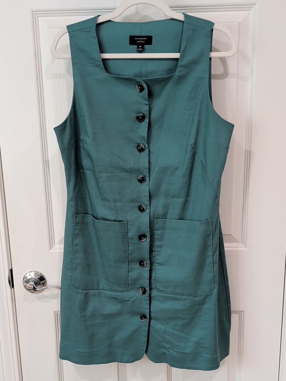 Banana Republic Teal Button-Front Mini Dress